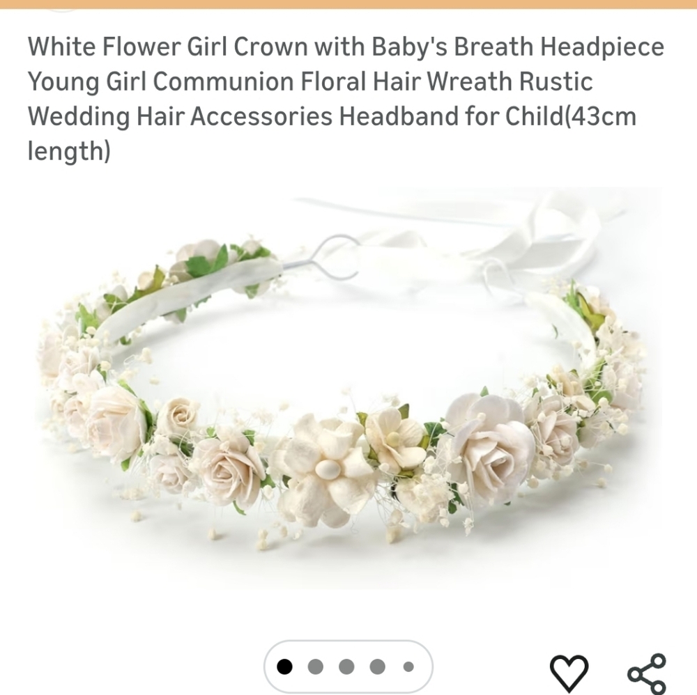 Floral White Kids Headband